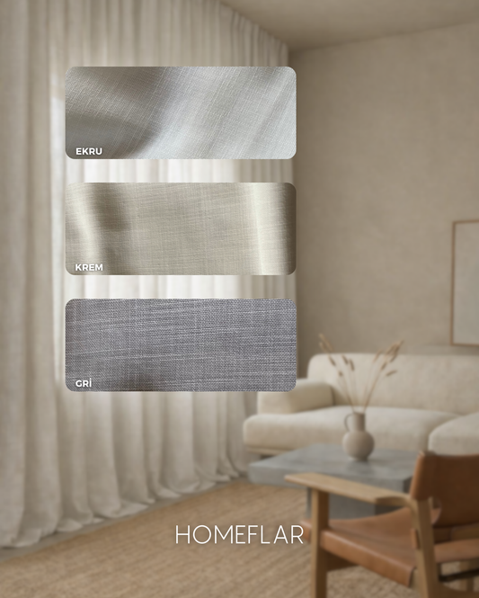 Mavi Armür Tül Perde | KALIN AĞIR KETEN TÜL PERDEİ | MODERN | DOĞAL