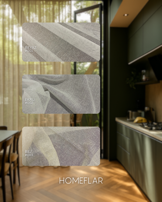 Naive Armür Tül Perde | KETEN | MODERN | DOĞAL