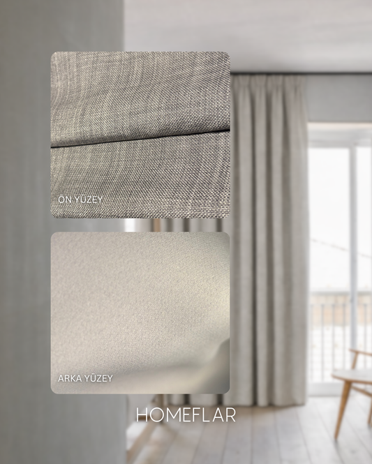 Sade Karartma Fon Perde | KETEN GÖRÜNÜMLÜ | Açık Tonlar - %80 Karartma | Koyu Tonlar - %90 Karartma