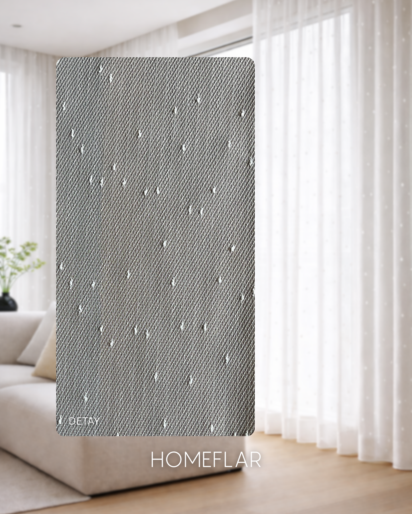 Eylül Armür Tül Perde | YAĞMUR DAMLA DETAYLI TÜL PERDE | KETEN | BAMBU