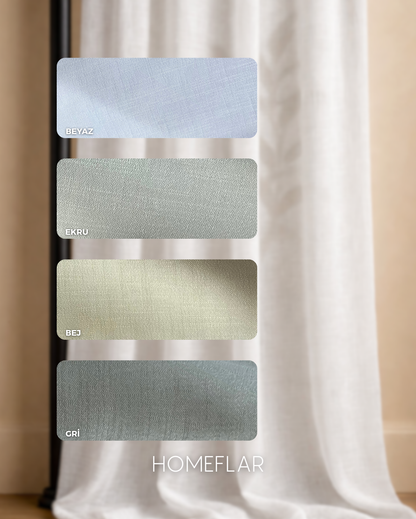 Moon Armür Tül Perde | İNCE YUMUŞAK KETEN TÜL PERDE | MODERN | DOĞAL