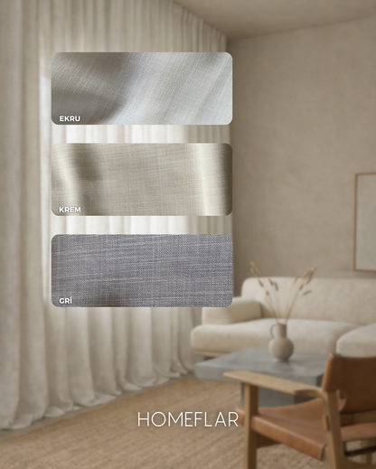 Mavi Armür Tül Perde | KALIN AĞIR KETEN TÜL PERDEİ | MODERN | DOĞAL