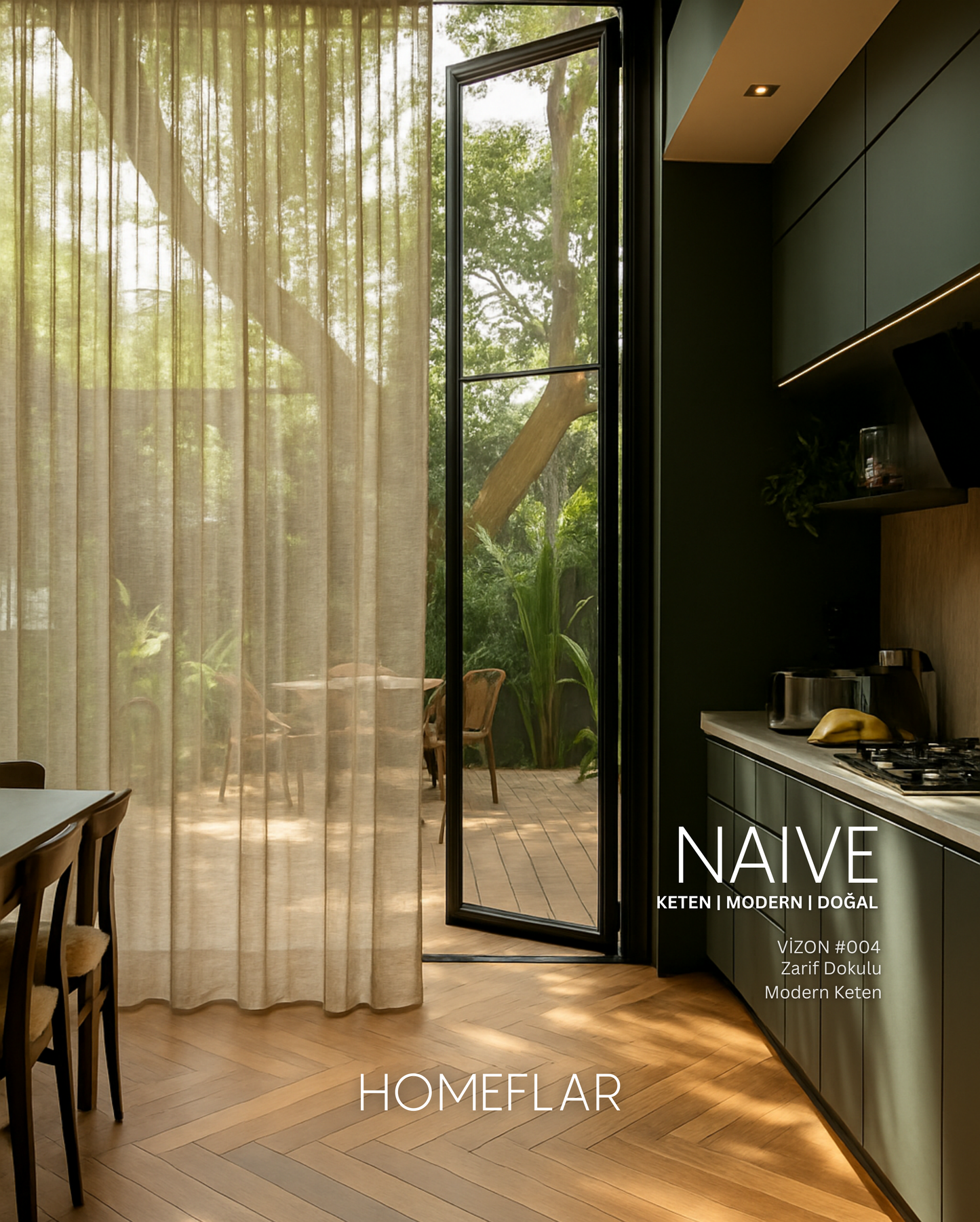 Naive Armür Tül Perde | KETEN | MODERN | DOĞAL