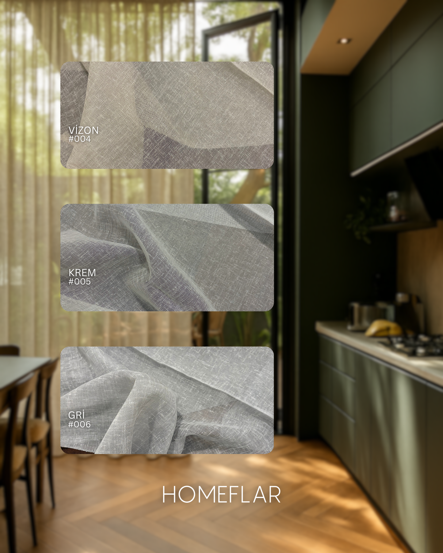 Naive Armür Tül Perde | KETEN | MODERN | DOĞAL