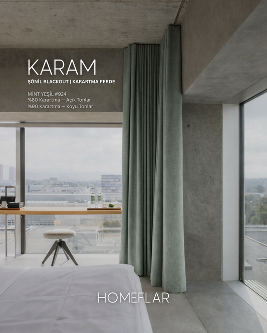 Karam Karartma Fon Perde | Açık Tonlar - %80 Karartma | Koyu Tonlar - %90 Karartma