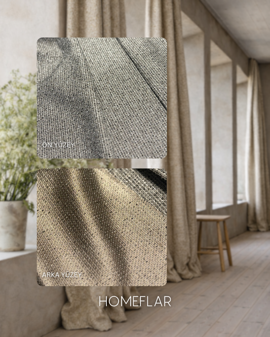 Doğa Fon Perde | Doğal Dokuma Efektli Kumaş | Pütürlü Yüzey