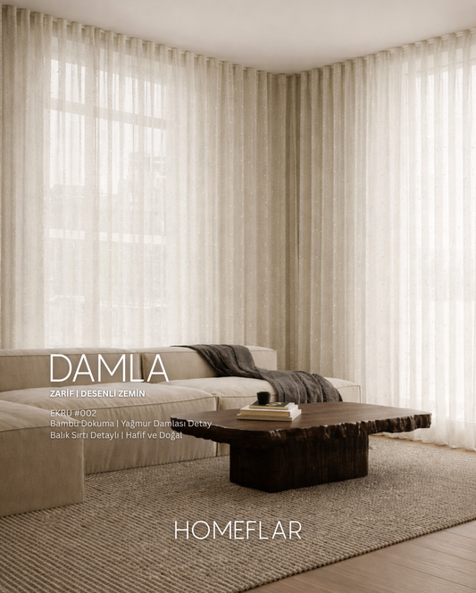 Damla Armür Tül Perde | ZARİF | DESENLİ ZEMİN