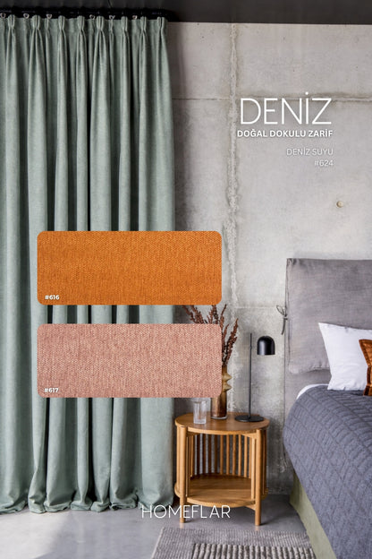 Deniz Doğal Dokulu Modern Fon Perde