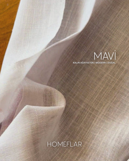 Mavi Armür Tül Perde | KALIN AĞIR KETEN TÜL PERDEİ | MODERN | DOĞAL