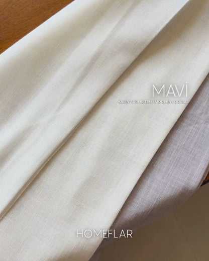 Mavi Armür Tül Perde | KALIN AĞIR KETEN TÜL PERDEİ | MODERN | DOĞAL