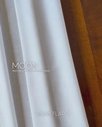 Moon Armür Tül Perde | İNCE YUMUŞAK KETEN TÜL PERDE | MODERN | DOĞAL