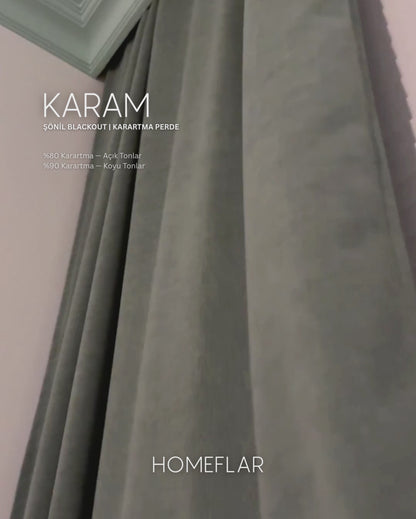 Karam Karartma Fon Perde | Açık Tonlar - %80 Karartma | Koyu Tonlar - %90 Karartma