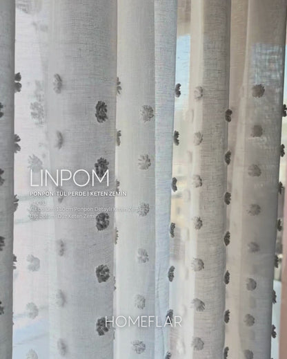 Linpom Tül Perde | PONPON  TÜL PERDE | KETEN ZEMİN