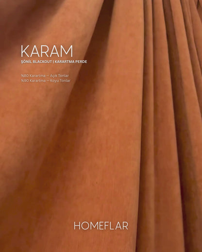 Karam Karartma Fon Perde | Açık Tonlar - %80 Karartma | Koyu Tonlar - %90 Karartma